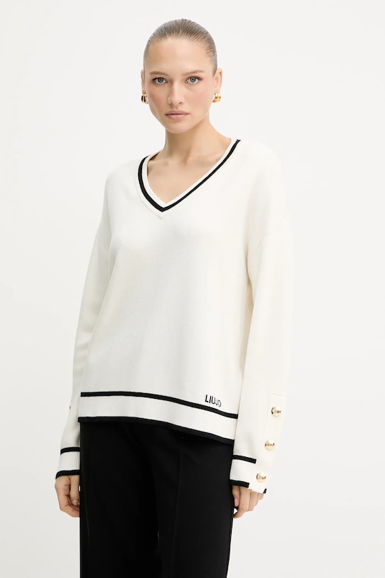 Πουλόβερ σε μείγμα μεταξιού Liu Jo άλλο μπεζ TF5229.MS59L