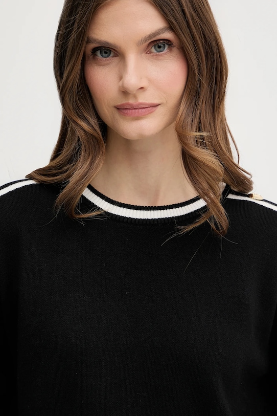Liu Jo sweter z domieszką jedwabiu czarny TF5230.MS59L