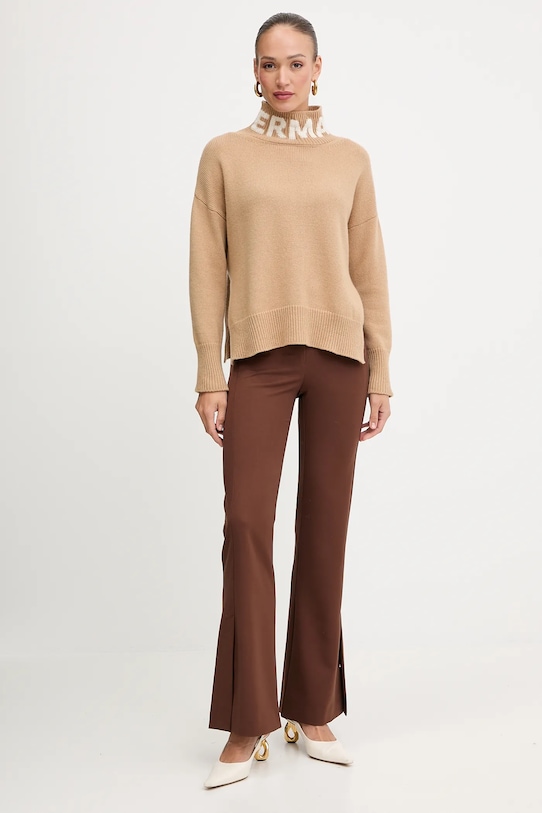 Μάλλινο πουλόβερ Ermanno Scervino 57TM027EO1 μπεζ AW25