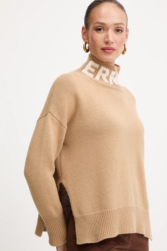 Μάλλινο πουλόβερ Ermanno Scervino μπεζ 57TM027EO1