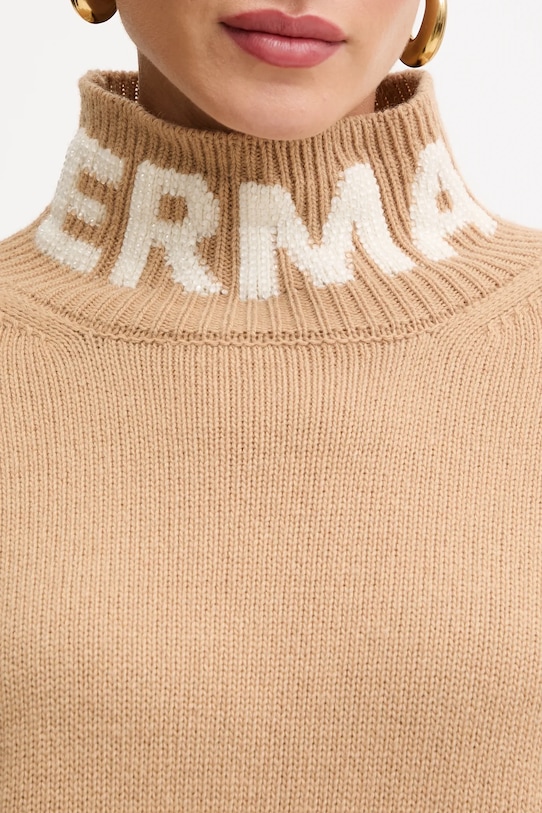 Μάλλινο πουλόβερ Ermanno Scervino 57TM027EO1 μπεζ