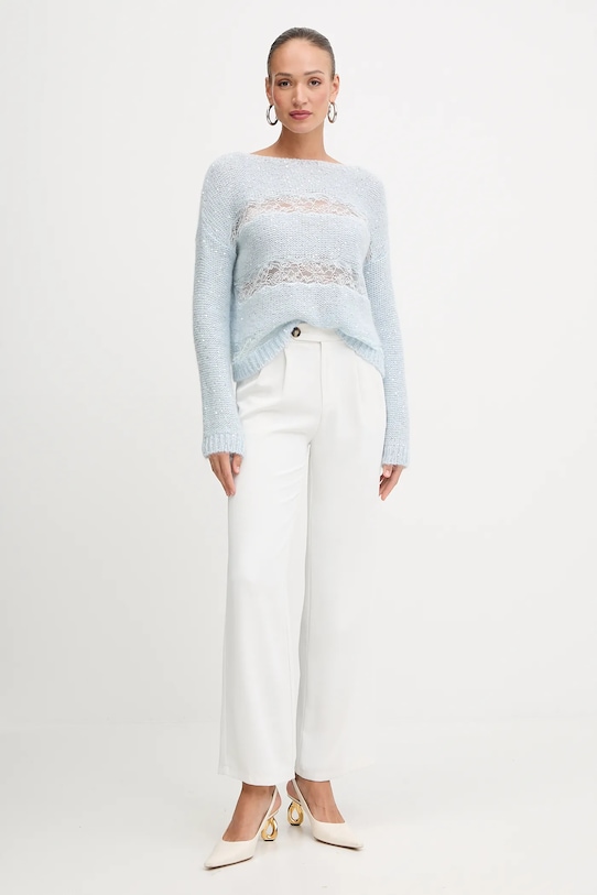 Πουλόβερ με προσθήκη μαλλιού Ermanno Scervino 57TM031E80 μπλε AW25