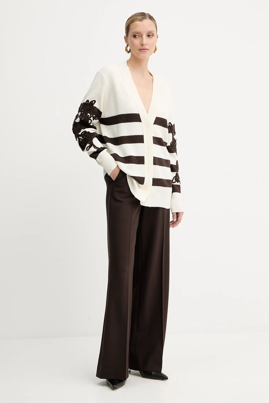 Ermanno Scervino kardigan z domieszką wełny 57TN044EA5 beżowy AW25