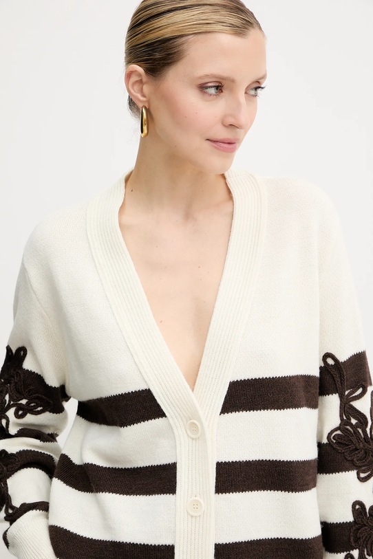 Ermanno Scervino kardigan z domieszką wełny beżowy 57TN044EA5