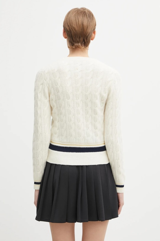 Odzież Lacoste sweter z dodatkiem wełny AF4159 beżowy