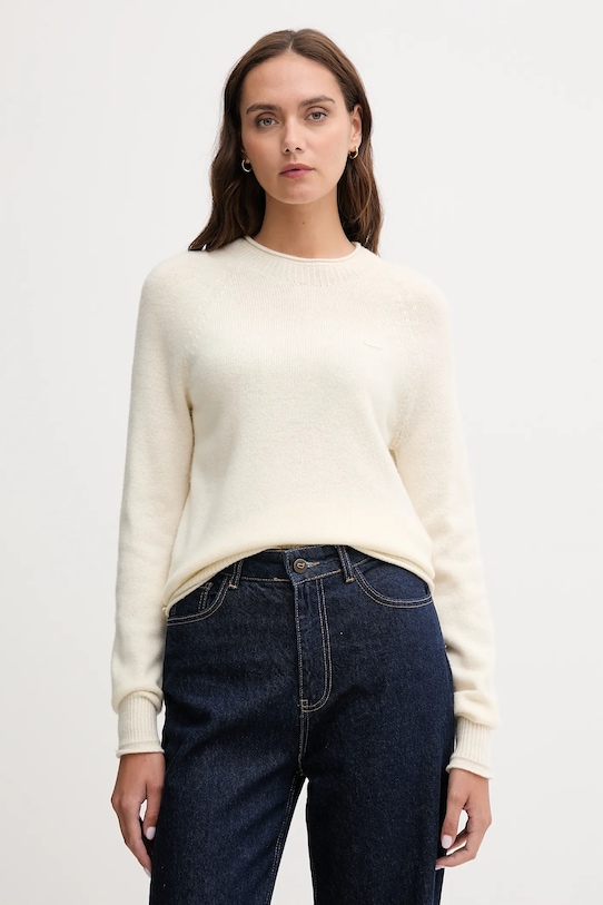 Lacoste pulover de lână subtiri bej AF4160