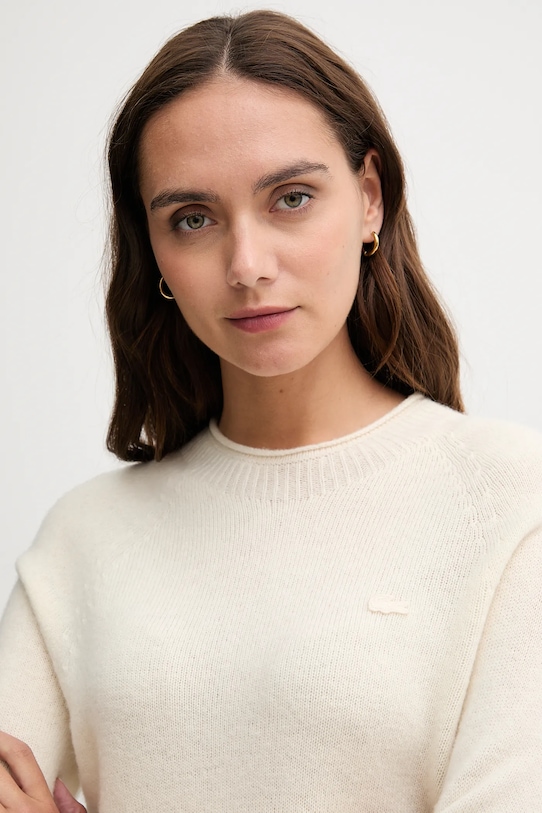 Lacoste pulover de lână bej AF4160