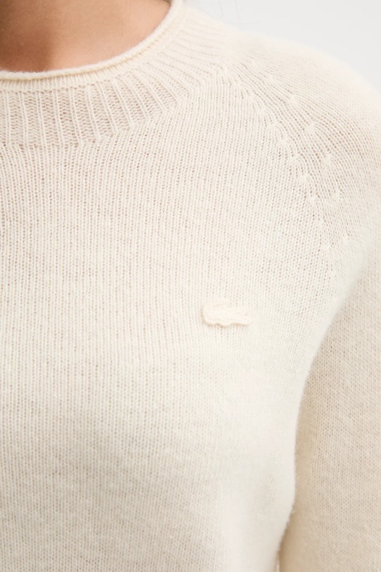 Lacoste pulover de lână AF4160 bej