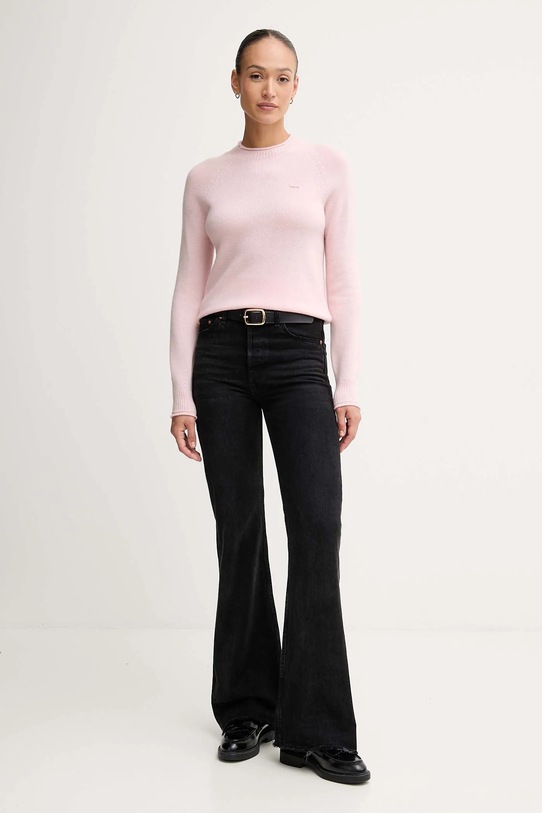 Lacoste pulover de lână AF4160 roz AW25