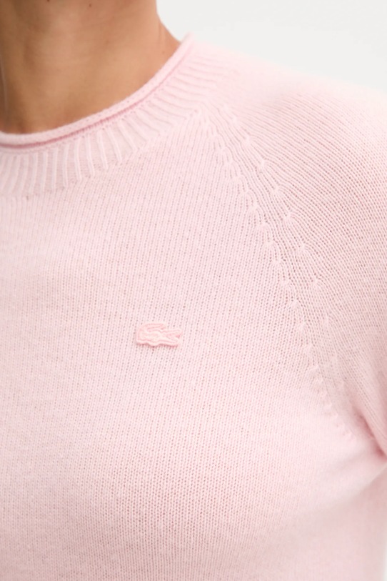 Lacoste sweter wełniany AF4160 różowy