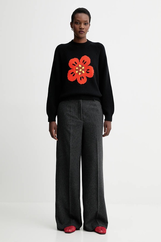 Kenzo sweter z dodatkiem wełny FF62PU7193LA czarny AW25