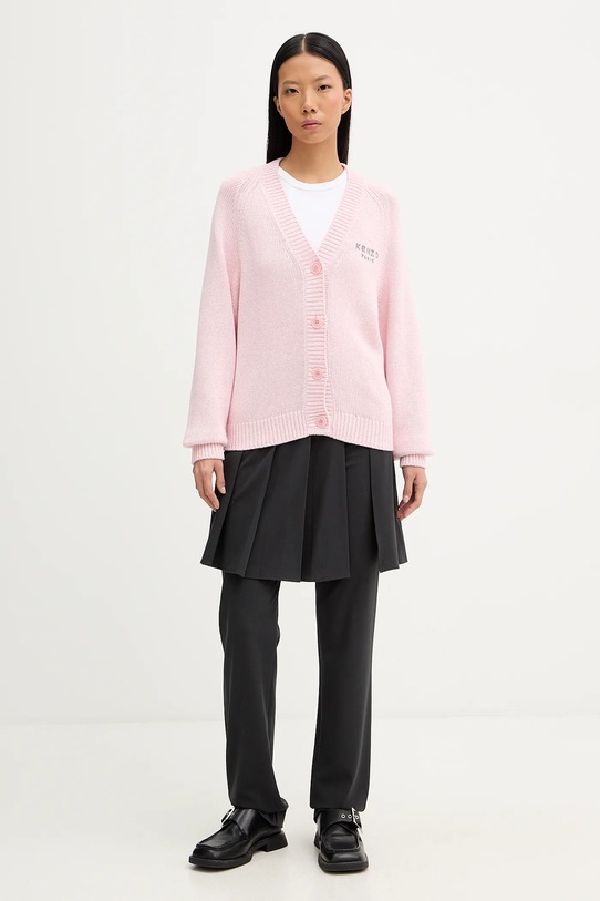 Kenzo kardigan z dodatkiem wełny FF62CA7143LA różowy AW25