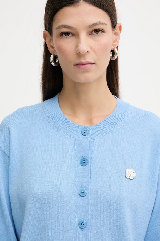 Kenzo kardigan wełniany niebieski FF62CA7203LB