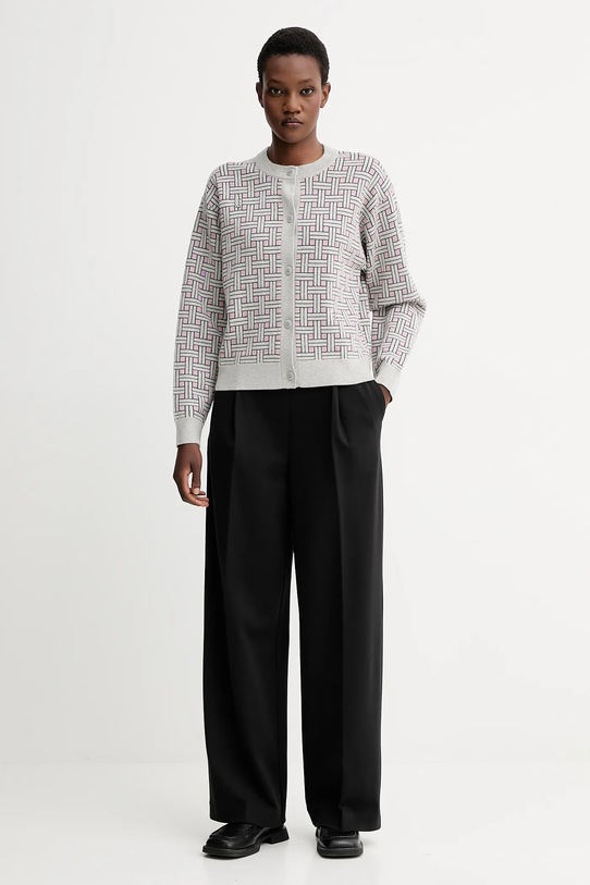 Kenzo kardigan z dodatkiem wełny FF62CA7033CQ szary AW25
