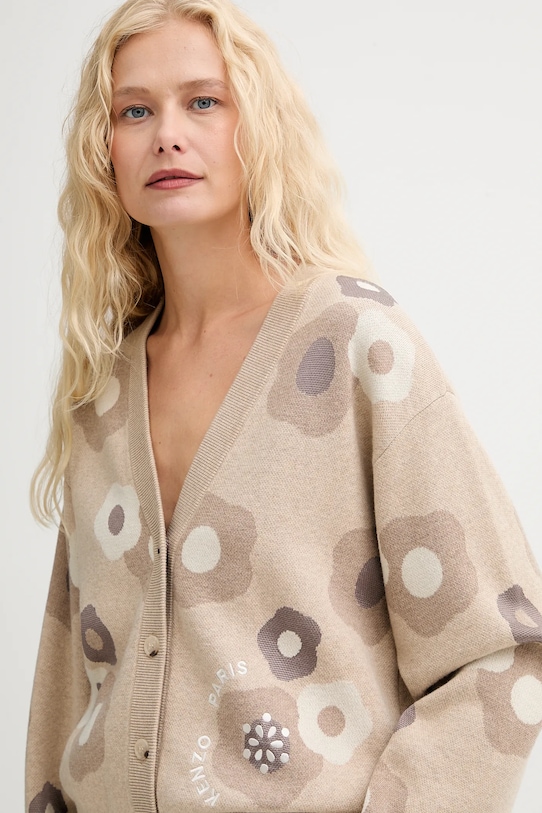 Кардиган с шерстью Kenzo бежевый FF62CA7023CR