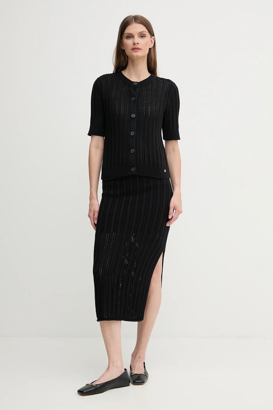 Dkny pamut kardigán DJ5R0684 fekete AW25