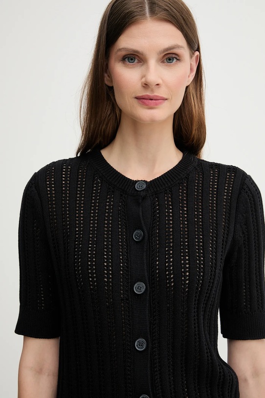 Dkny pamut kardigán fekete DJ5R0684