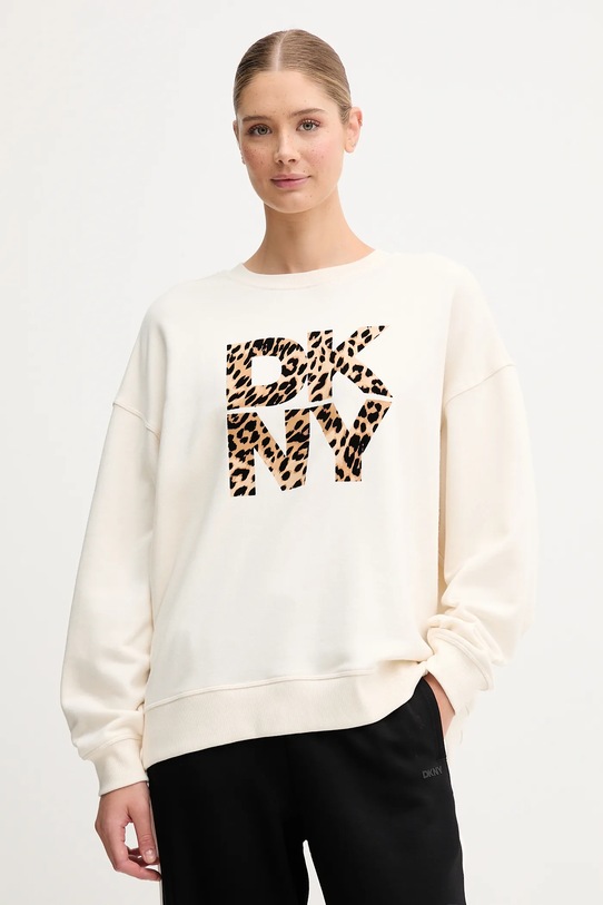Dkny bluza nadruk beżowy DP5T1433