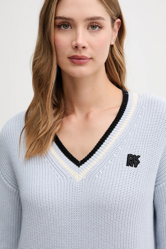 Dkny sweter bawełniany niebieski DJ5R0730