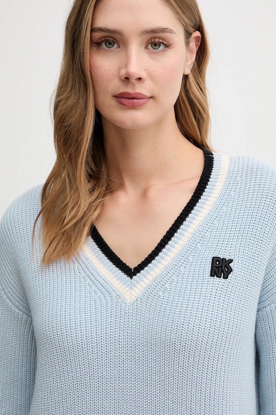 Dkny pulover de bumbac albastru DJ5R0730