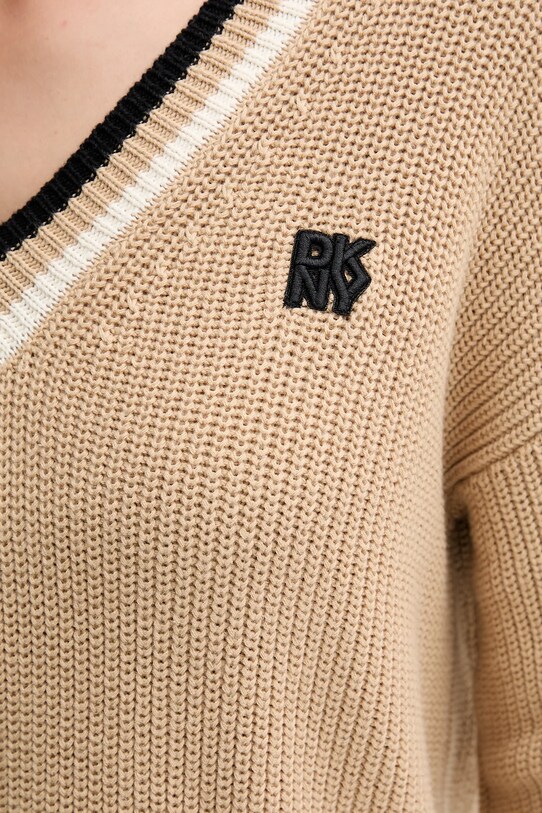 Dkny sweter bawełniany beżowy DJ5R0730