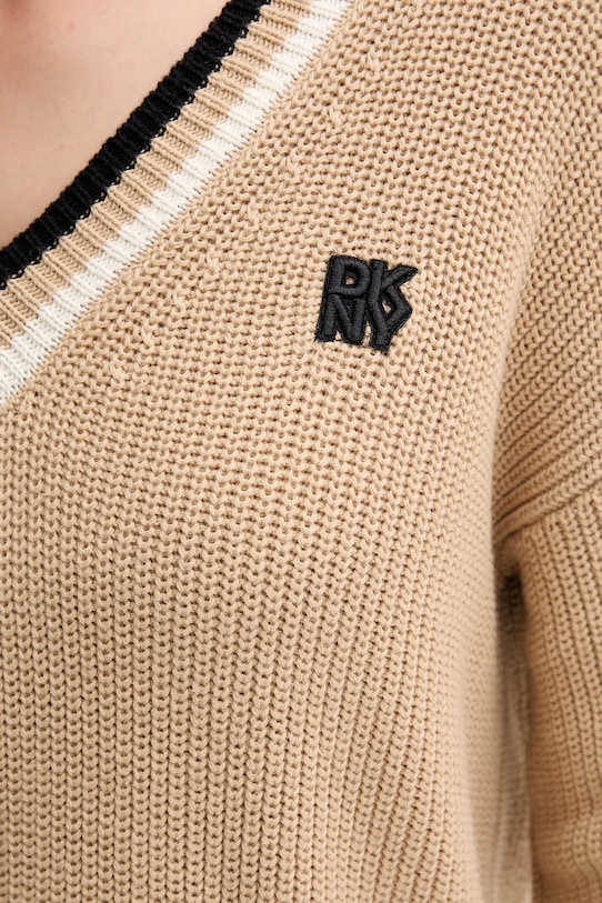 Dkny pulover de bumbac bej DJ5R0730