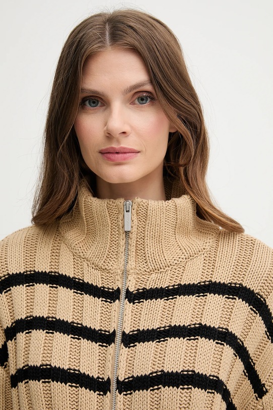 Bavlnený kardigán Dkny béžová DJ5R0614