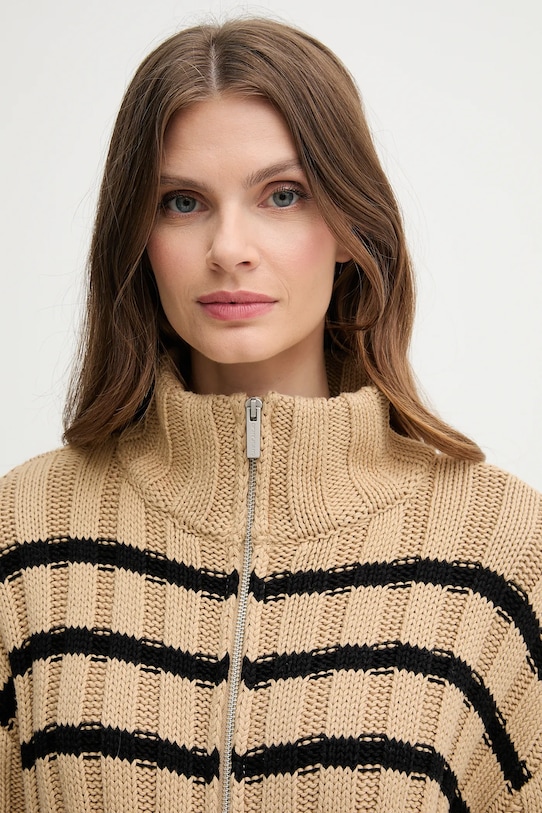 Памучна жилетка Dkny зелен DJ5R0614