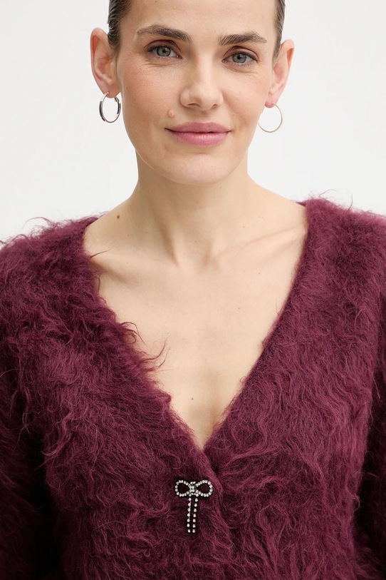 Guess kardigan z dodatkiem alpaki TOMIKO bordowy W5BR91.Z3JI2