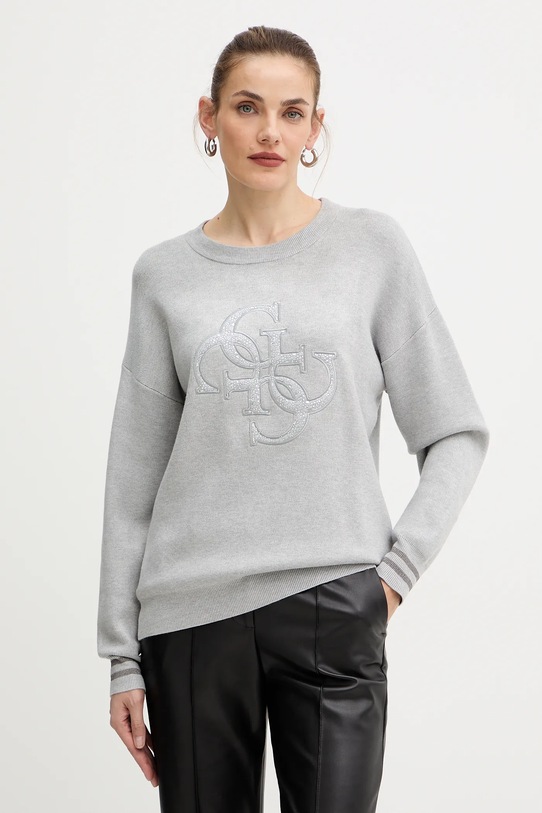 Guess sweter SYLVIE aplikacja szary W5BR42.Z26I2