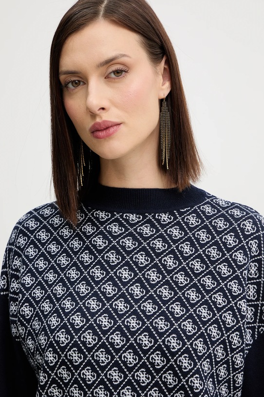 Guess sweter z domieszką wełny AUBREY granatowy W5BR23.Z3JD2