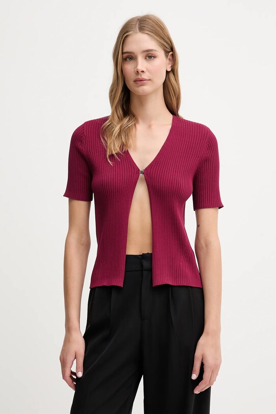 Dkny kardigan pozostałe bordowy P52XAX02