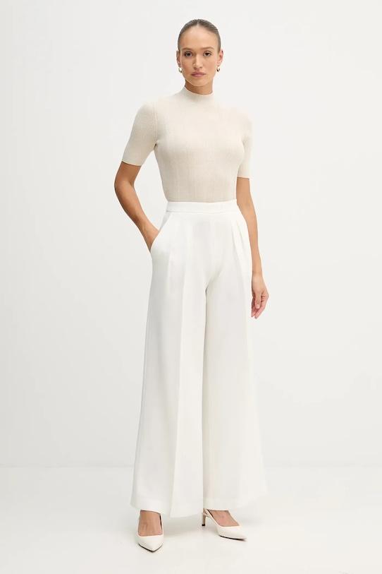 Sisley sweter z dodatkiem wełny 1WH2M2025 beżowy AW25