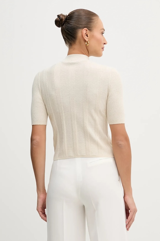 Odzież Sisley sweter z dodatkiem wełny 1WH2M2025 beżowy