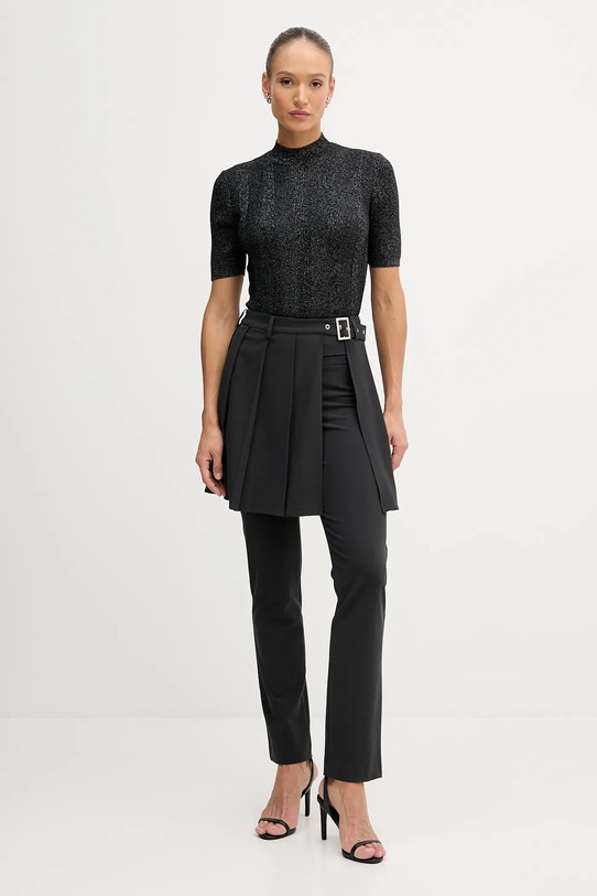 Sisley sweter z dodatkiem wełny 1WH2M2025 czarny AW25