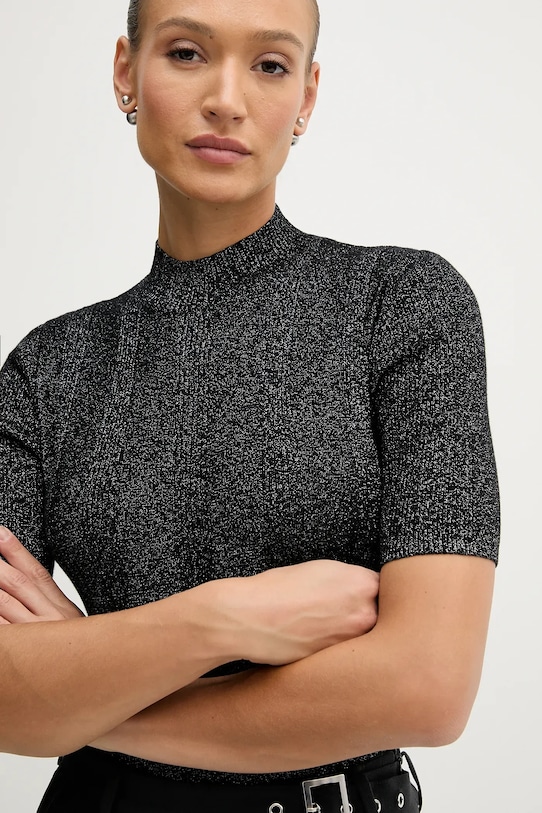 Sisley sweter z dodatkiem wełny czarny 1WH2M2025