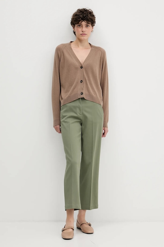 Sisley kardigan z dodatkiem wełny 102HM602Q brązowy AW25