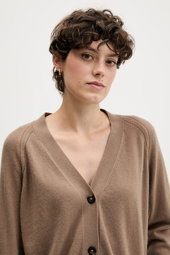 Sisley kardigan z dodatkiem wełny brązowy 102HM602Q