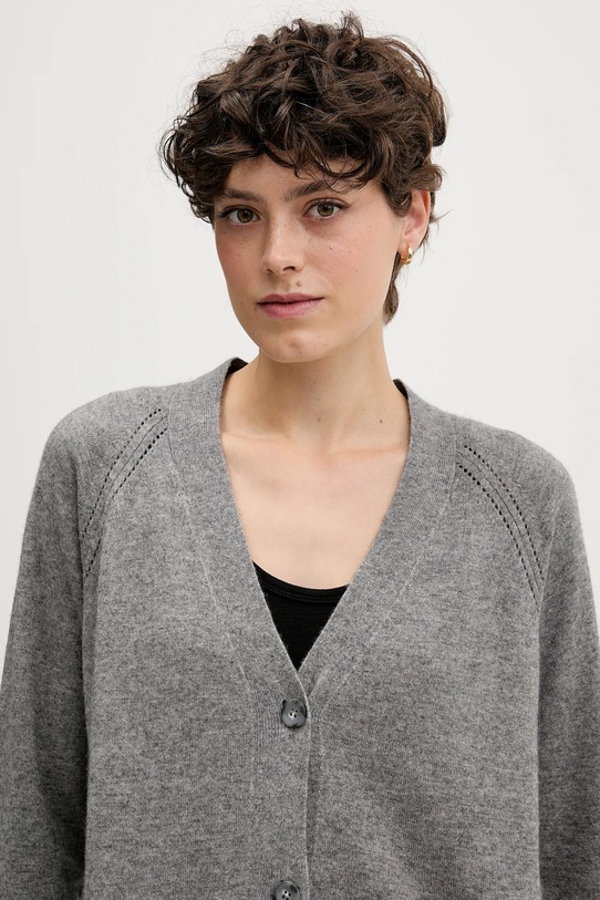 Sisley cardigan din amestec de lână gri 102HM602Q