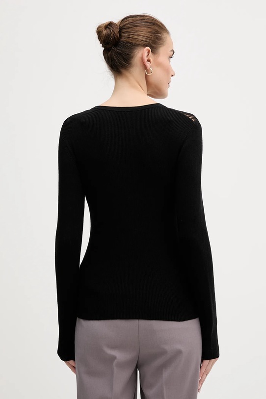 Odzież Sisley sweter bawełniany 10C1L106M czarny