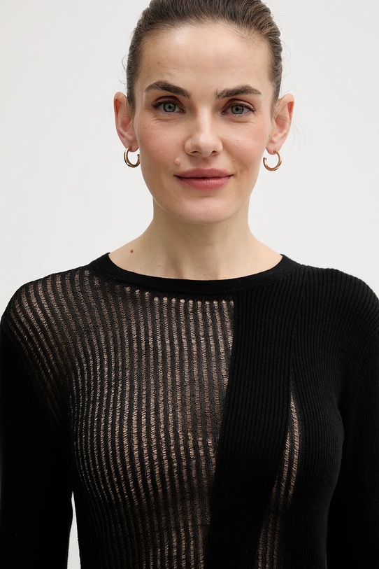 Sisley sweter bawełniany czarny 10C1L106M