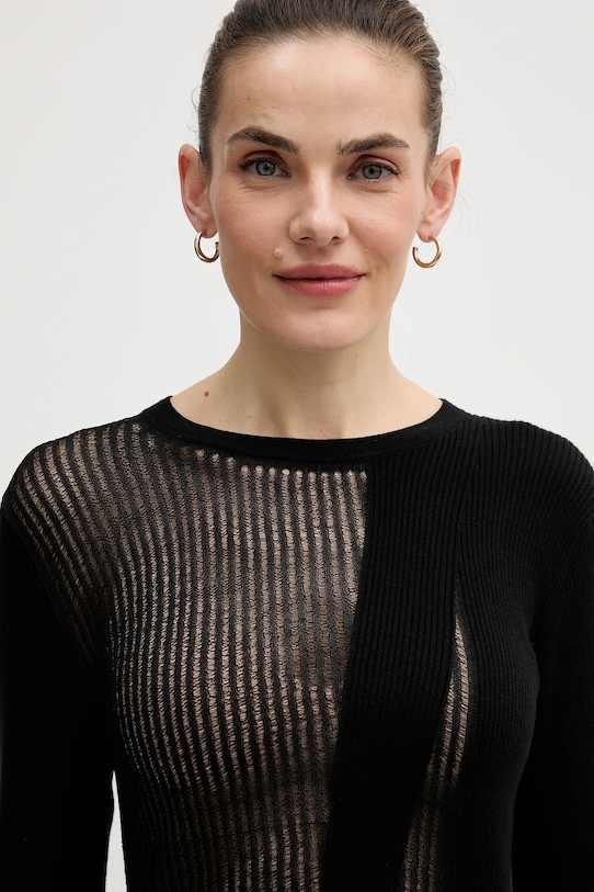 Sisley sweter bawełniany czarny 10C1L106M