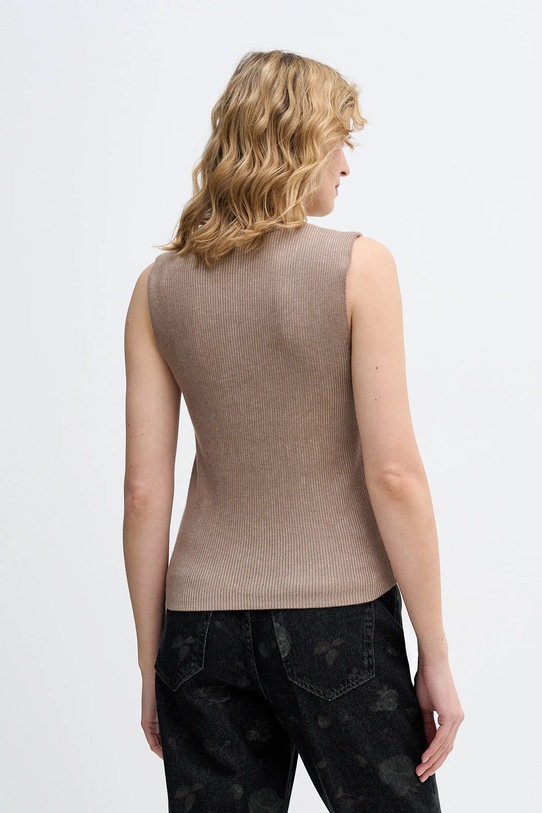 Odzież Sisley sweter z domieszką jedwabiu 12D6MH00L brązowy