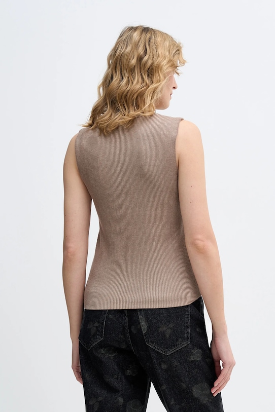 Odzież Sisley sweter z domieszką jedwabiu 12D6MH00L brązowy