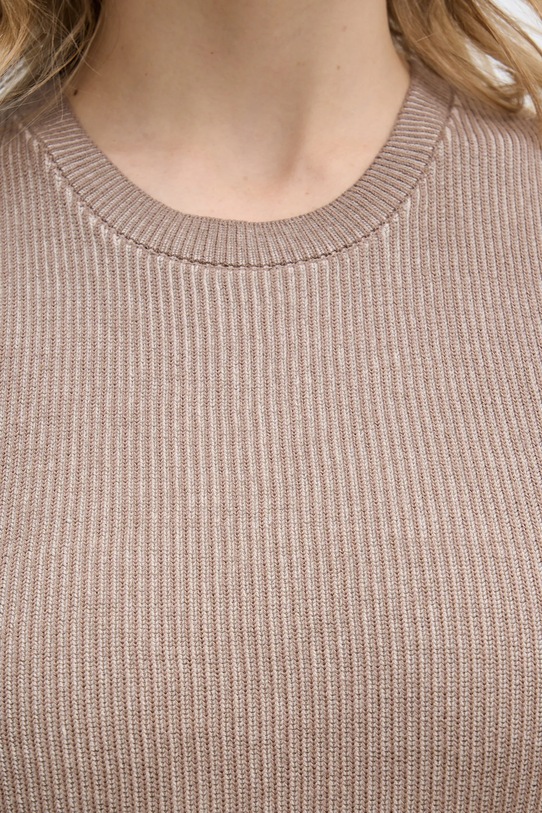 Sisley sweter z domieszką jedwabiu 12D6MH00L brązowy