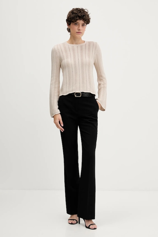 Sisley sweter bawełniany 1494M106O beżowy AW25