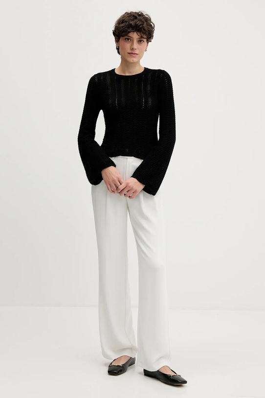 Sisley sweter bawełniany 1494M106O czarny AW25