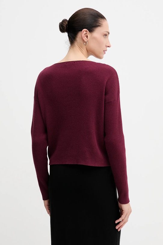 Odzież Sisley sweter z domieszką wełny 1KHTL106J bordowy