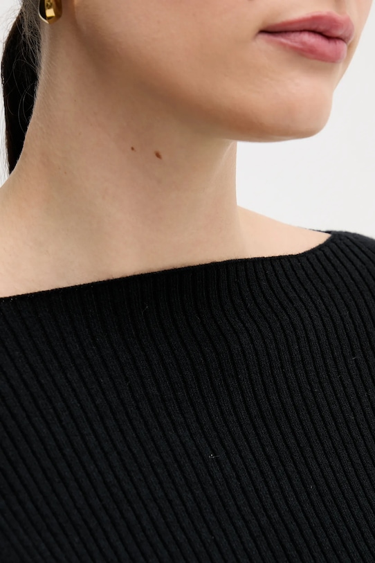 Πουλόβερ με προσθήκη μαλλιού Sisley 1KHTL106J μαύρο