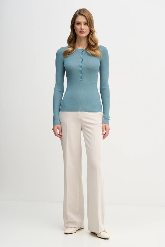 Sisley sweter 19EQM2024 turkusowy AW25